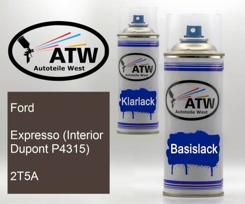 Ford, Expresso (Interior Dupont P4315), 2T5A: 400ml Sprühdose + 400ml Klarlack - Set, von ATW Autoteile West.